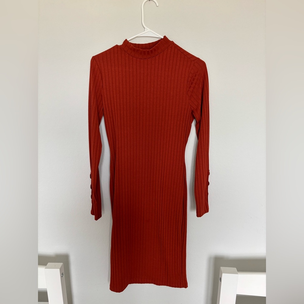 Haute Monde Orange Midi Dress